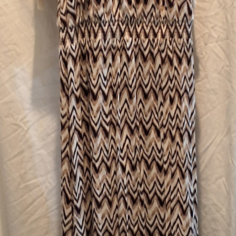 Soma Black and Brown Smocked Maxi Skirt